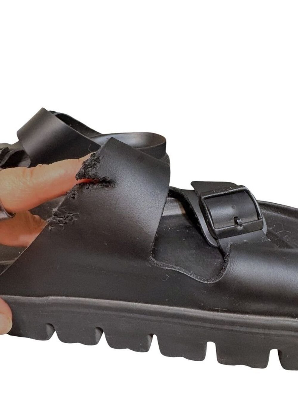 Birkenstock Papillo Arizona Sandal Black 41Platform Repair Leather Trend Chunky - Picture 6 of 8